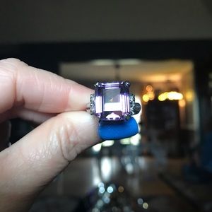Solid 14k Real amethyst Victorian ring